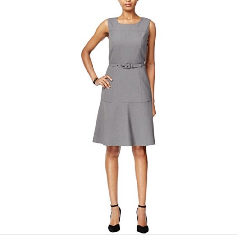 Nine West Gray Fit and Flare Dress
